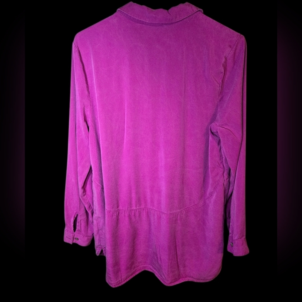 J.Jill Button Down Pullover Tunic Purple Top, Size Medium - Picture 3 of 5